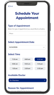 Schedule appointment screen