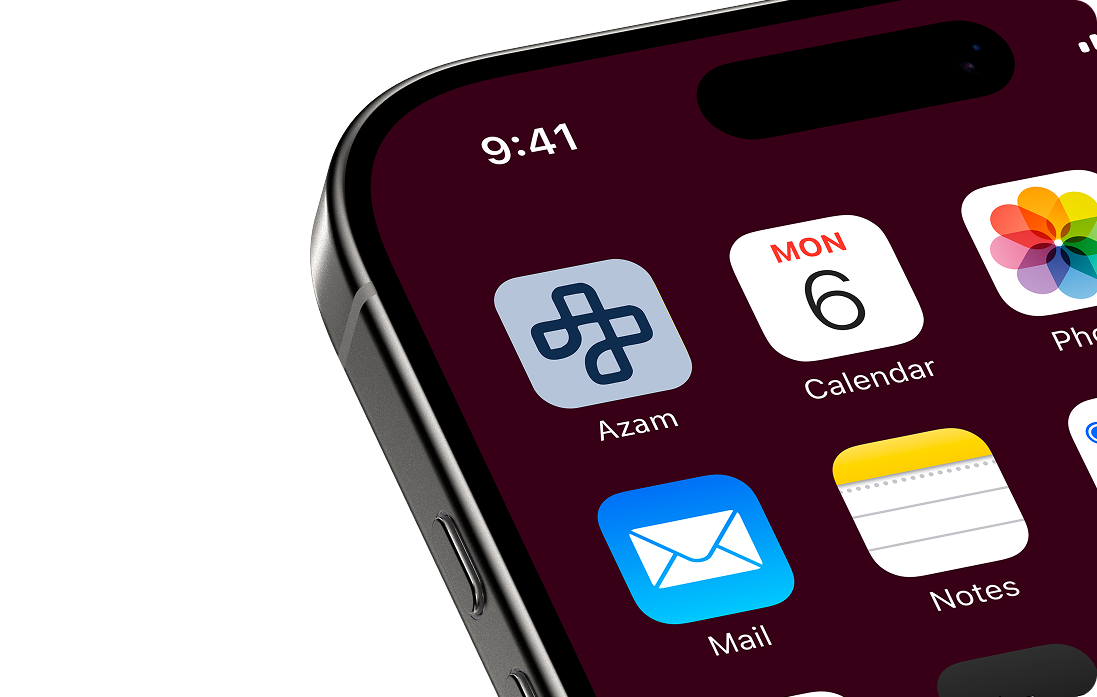 azam health app on phone home screen